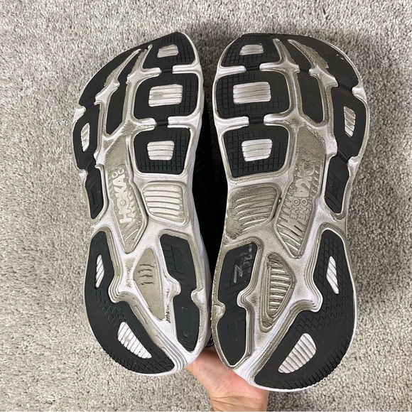 Hoka One One Bondi 7 Men Size 12.5 2E Black White Comfort Shoes Athleisure Gym